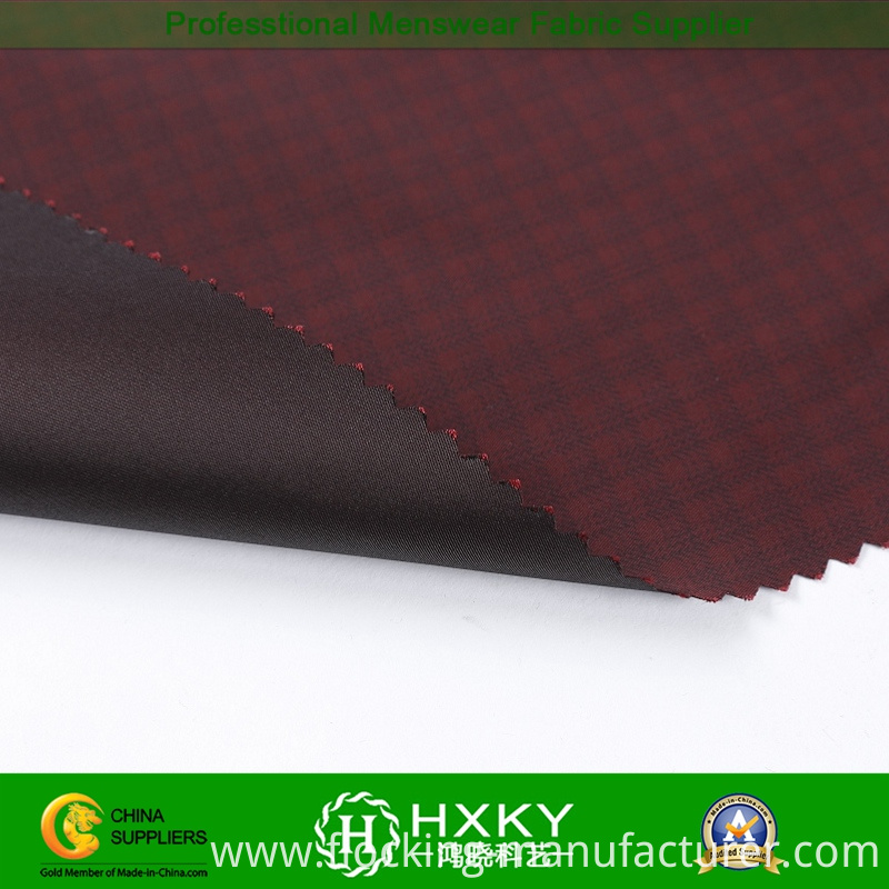Imitation Memory Polyester Fabric with Checks Printed for Jacket